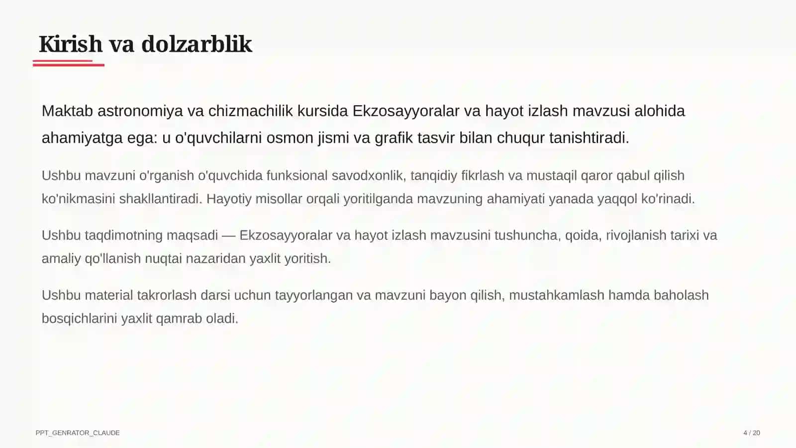 Ekzosayyoralar va hayot izlash (11-sinf) 4