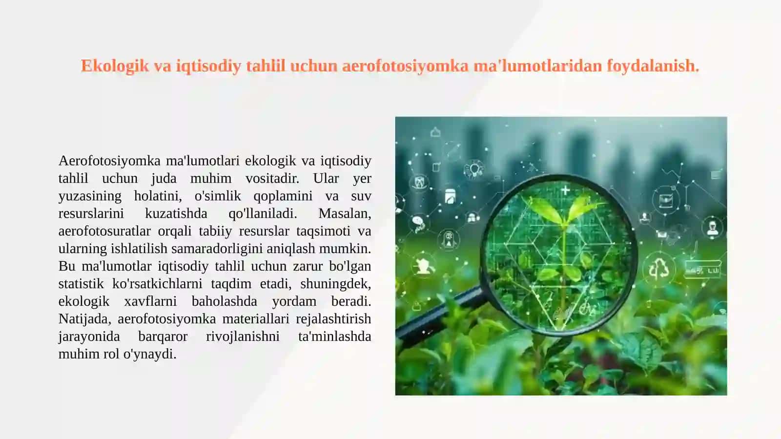 Planlarni to'g'irlashda aerofotosiyomka materiallaridan foydalanish 4