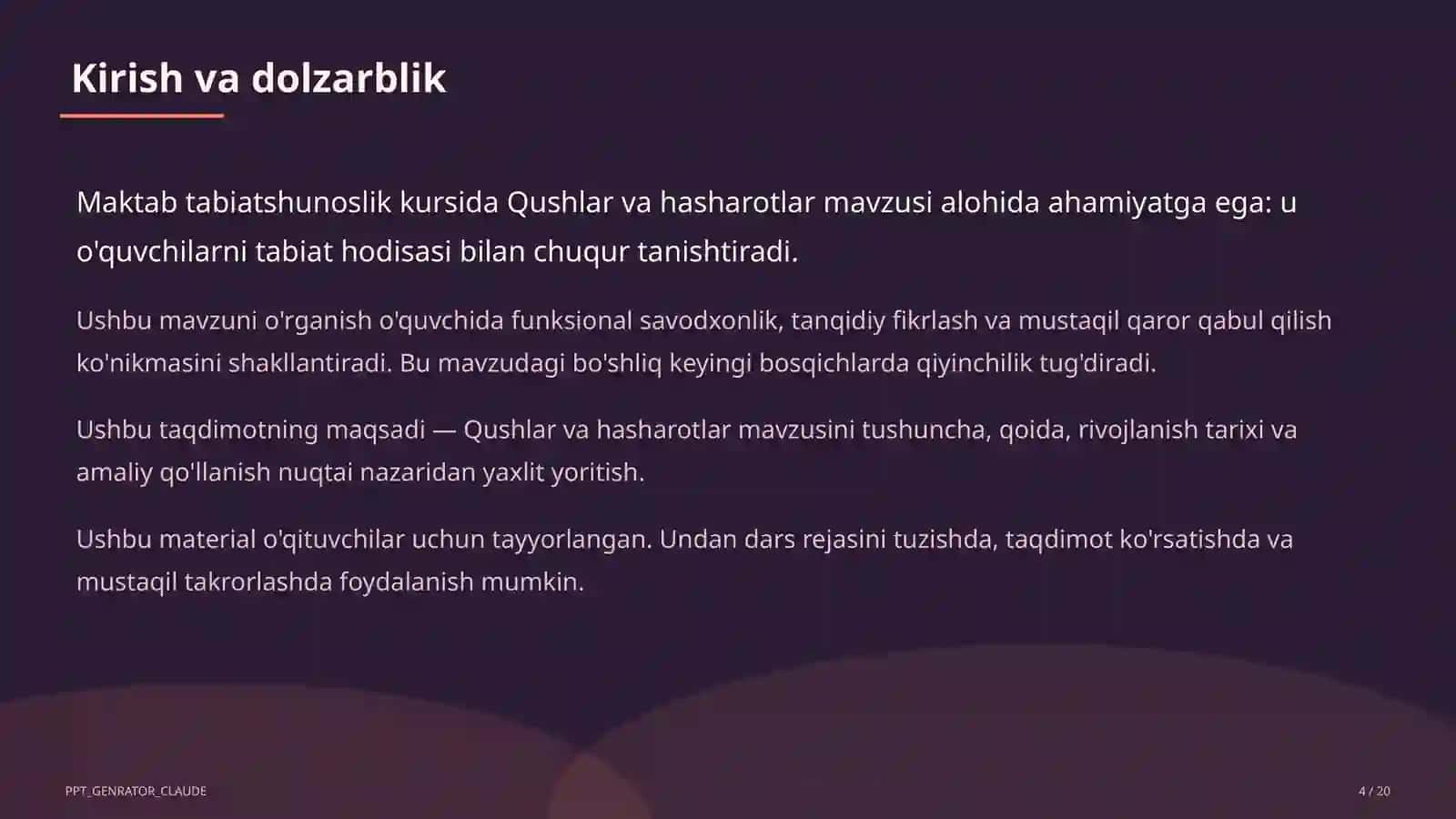 Qushlar va hasharotlar (2-sinf) 4