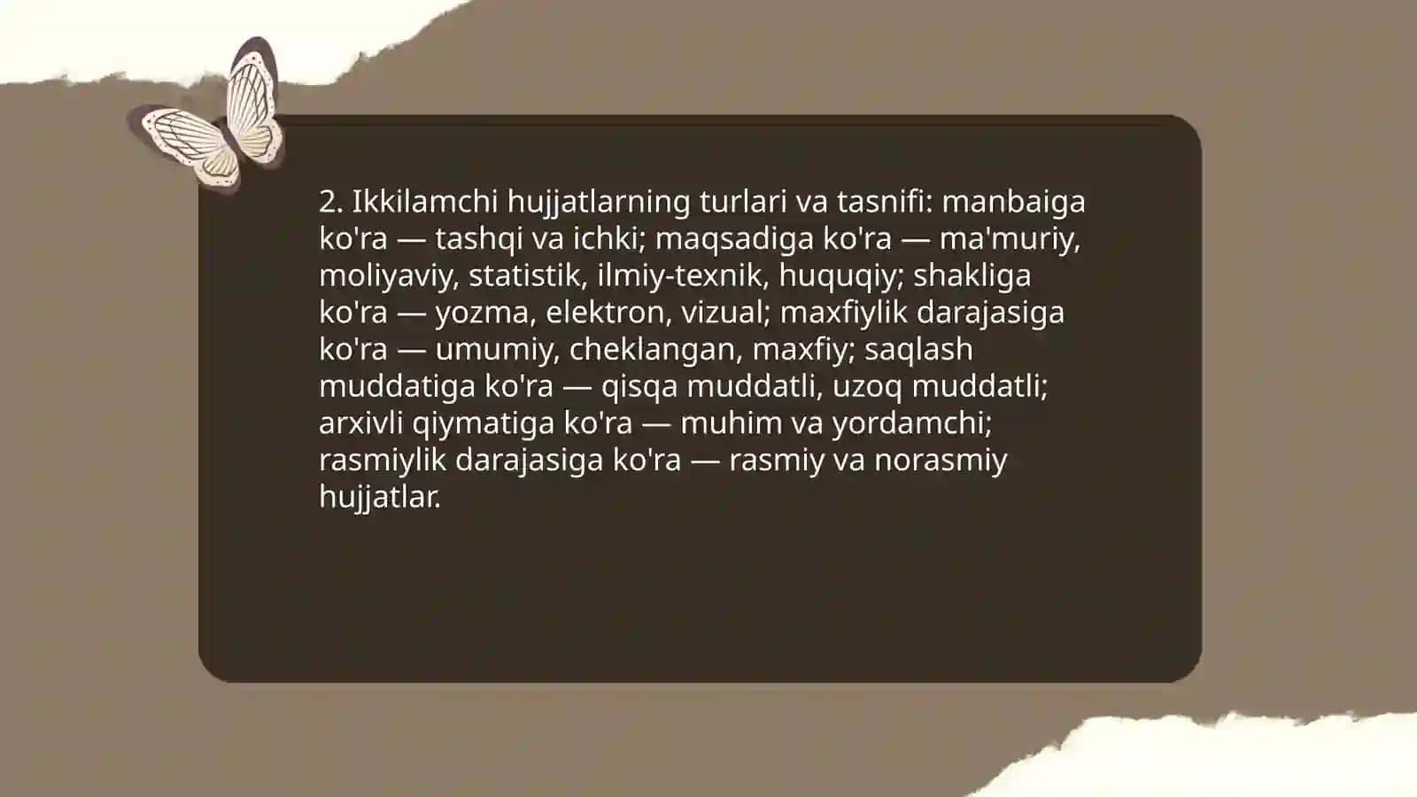 Ikkilamchi hujjat oqimining tashkiliy tizilishi 4