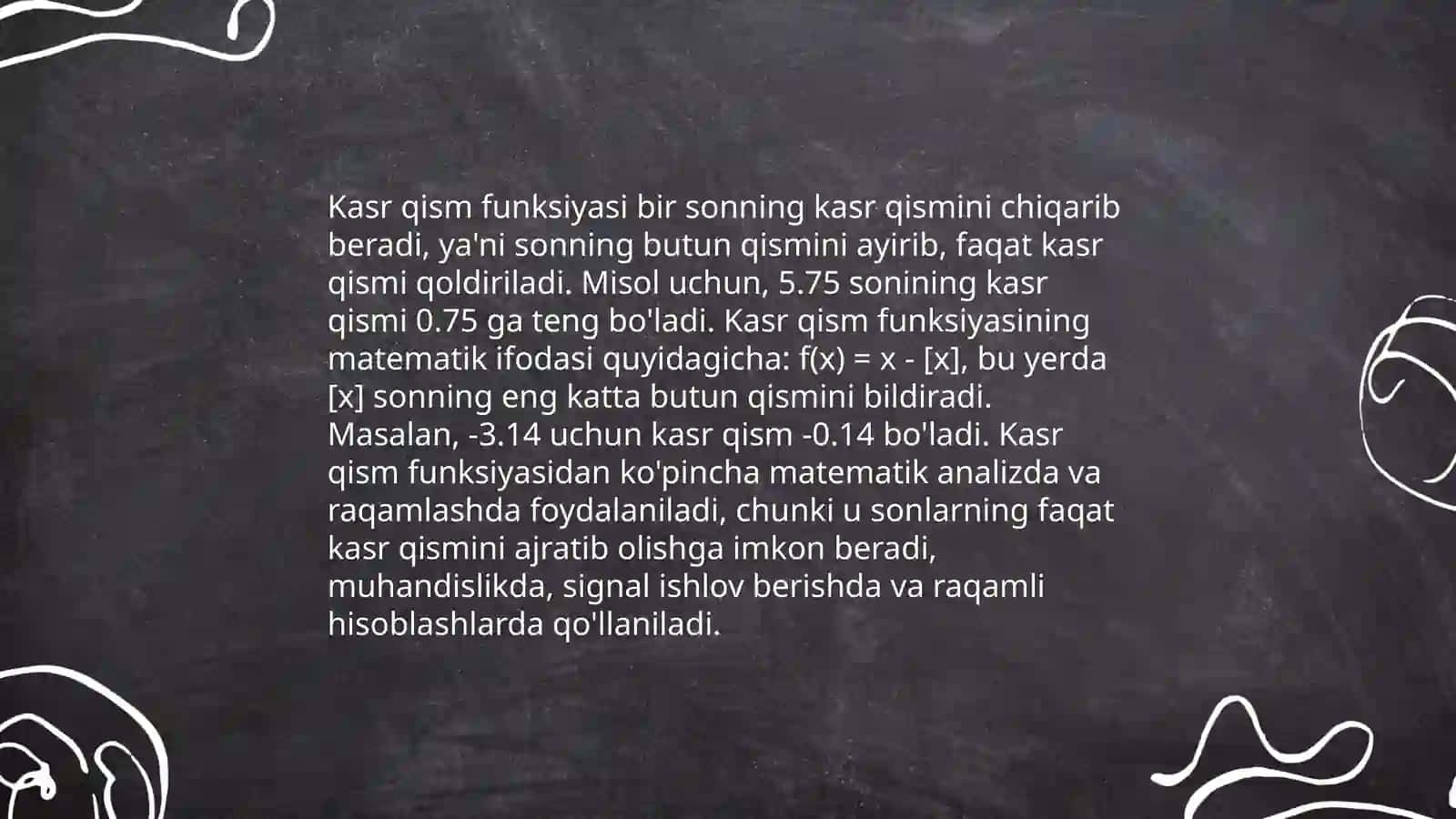 Butun qism va kasr qism funksiyalari 4
