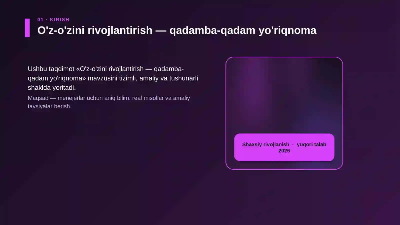 O'z-o'zini rivojlantirish — qadamba-qadam yo'riqnoma 4