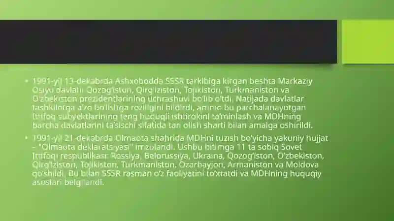 MUSTAQIL DAVLATLAR HAMDO‘STLIGI (MDH) 4