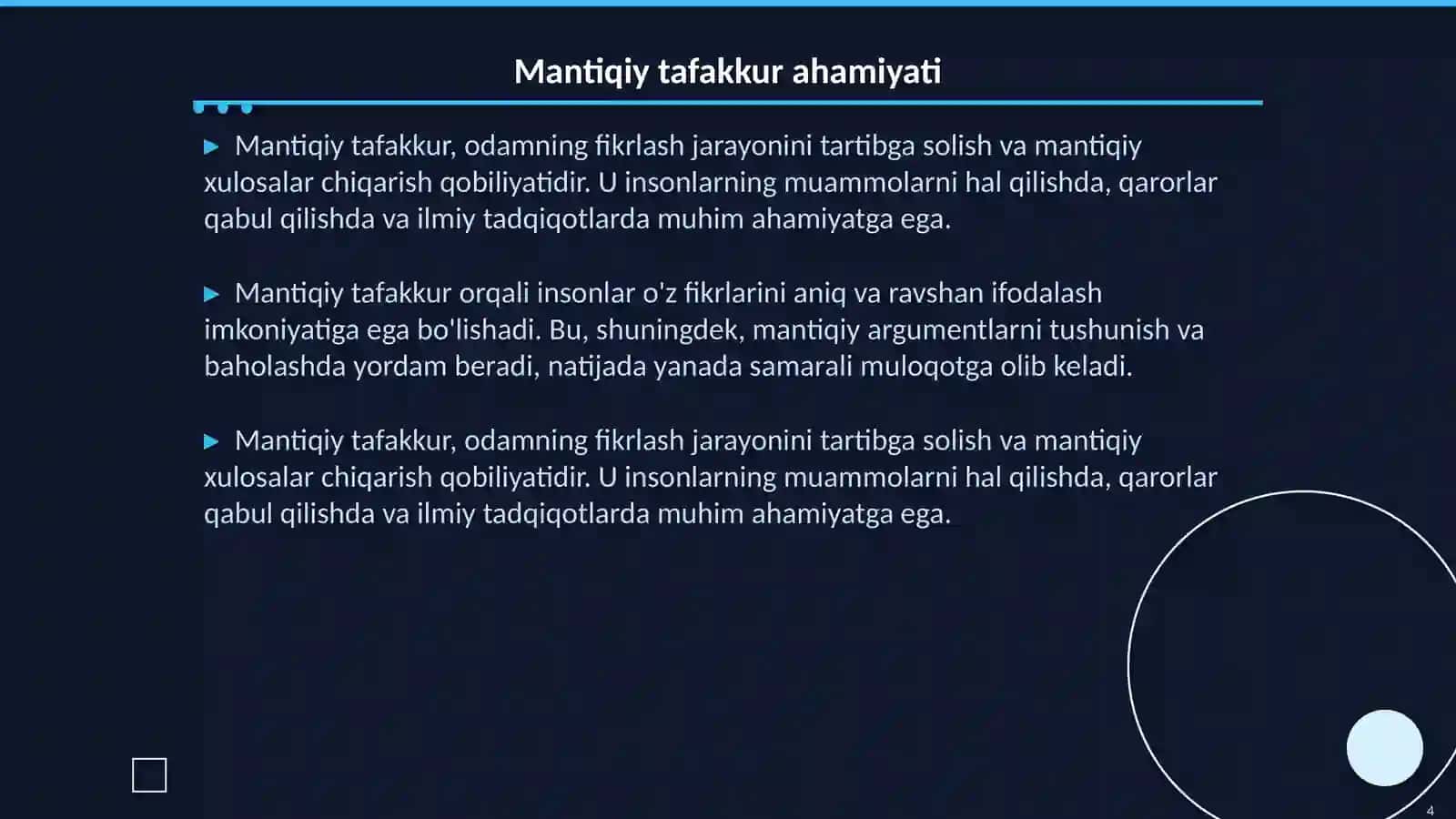 Falsafa fanidan Mavzu: mantiq tafakkur bilish jamiyat falsafasi 4