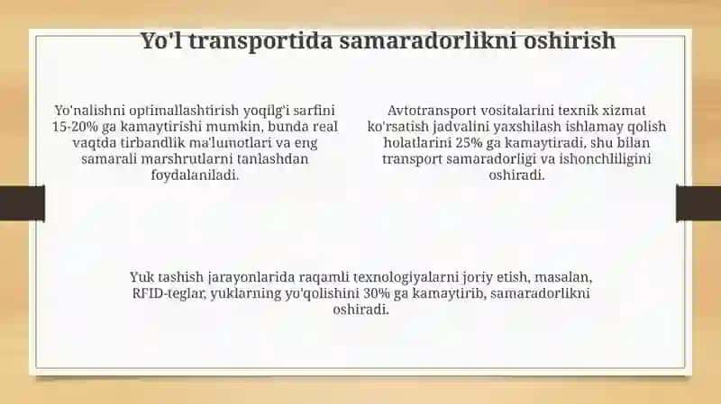 Avtomobil transportida logistika tizimlari va ularning samaradorligi 4