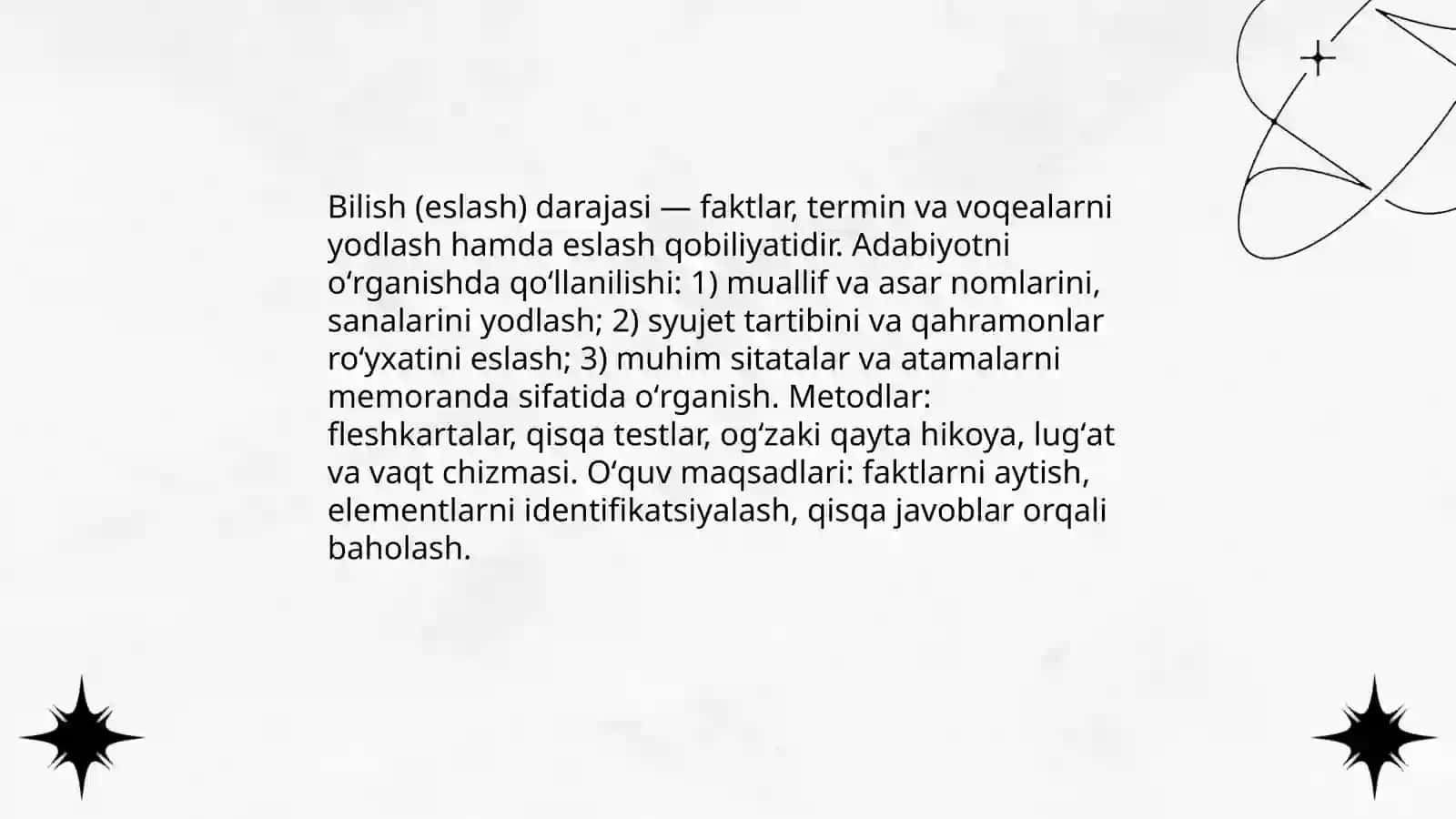 Blum taksonomiyasi va uning adabiyotni oʻrganishdagi ahamiyati 4