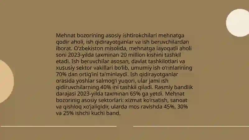 Mehnat bozorini faoliyat koʻratishining iqtisodiy mexanizmi 4