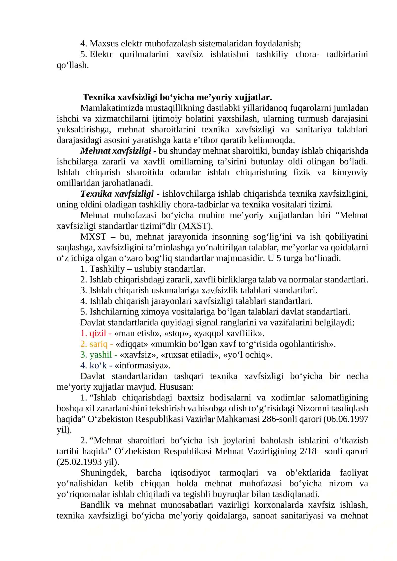 Elektr va texnika xavfsizlik asoslari 4