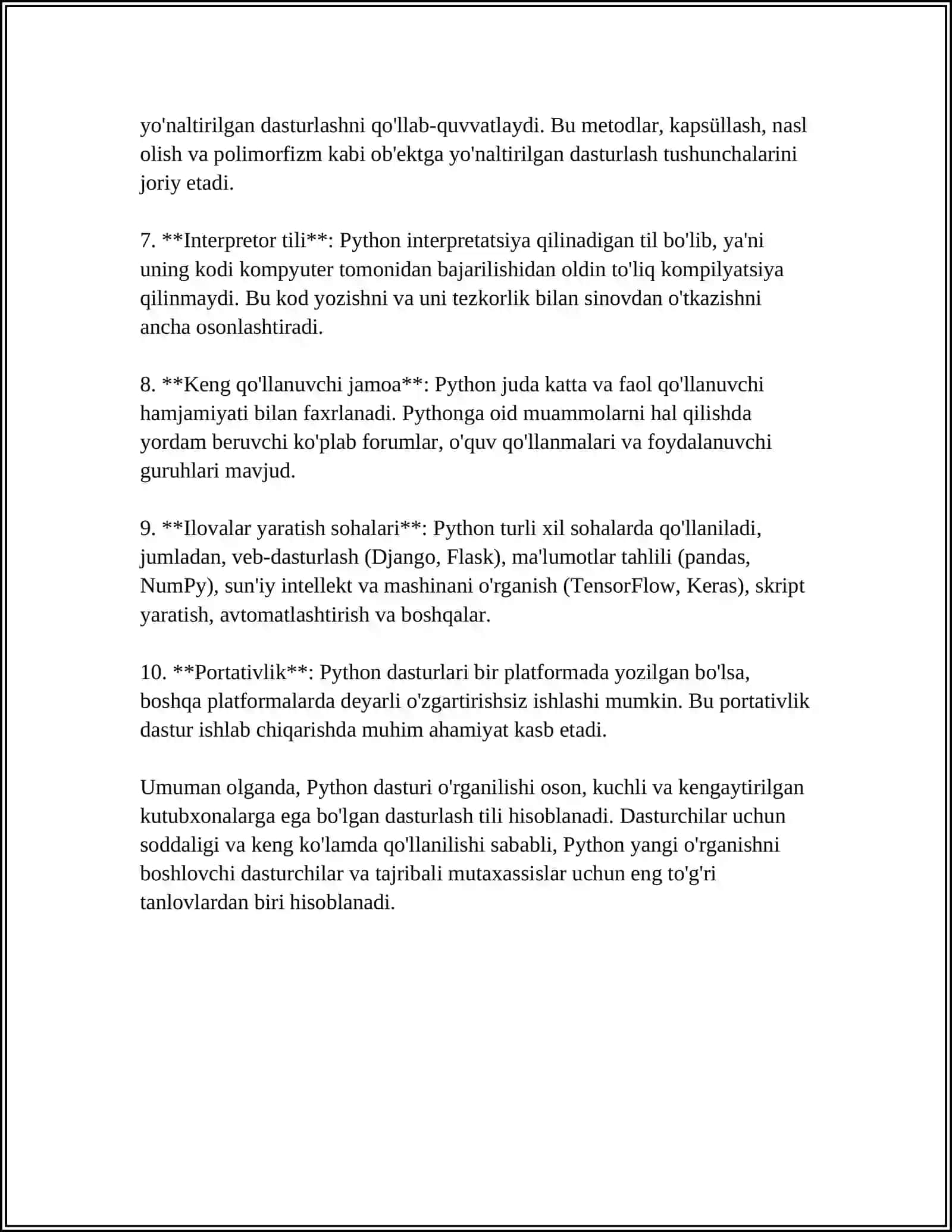 PYTHON DASTURLASH TILI 4
