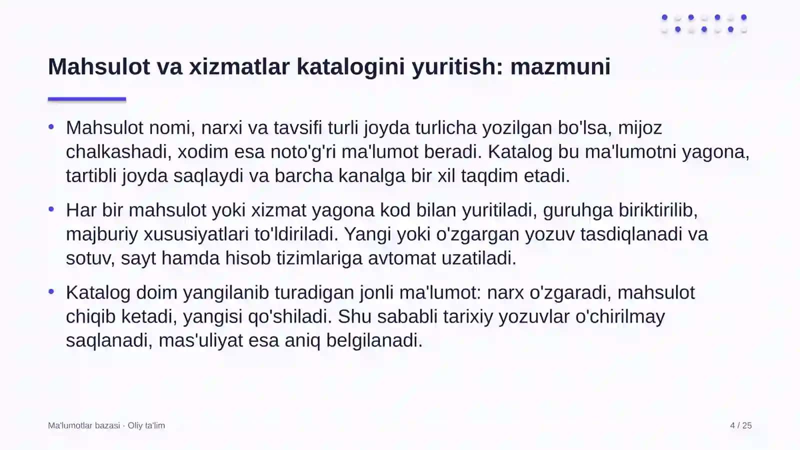 advokatlik byurolarida mahsulot va xizmatlar katalogini yuritish 8230 4