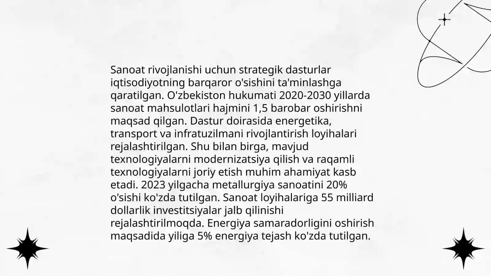 O‘zbekiston sanoatida investitsiya siyosati 4