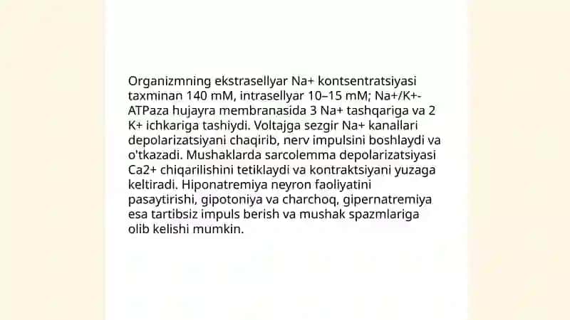 Natriy kationining (Na+) 4