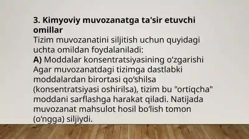 Le-Shateyle prinsipi va uning kimyoviy jarayonlardagi ahamiyati 4
