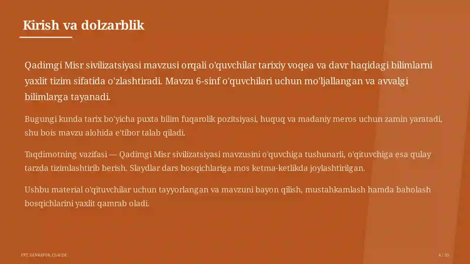 Qadimgi Misr sivilizatsiyasi (6-sinf) 4