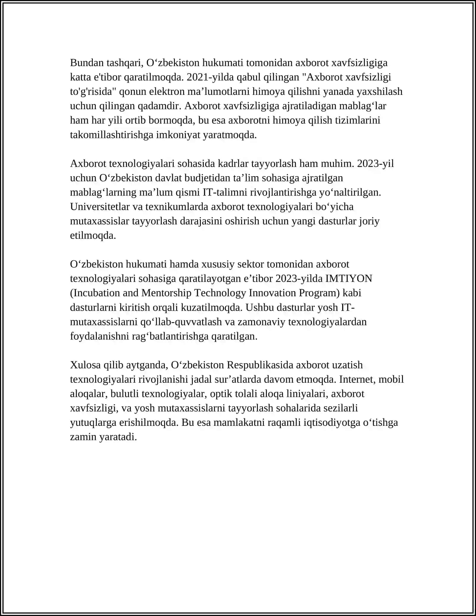 TEXNOLOGIK JARAYONDA AXBOROTNI UZATISH VOSITALARI 4
