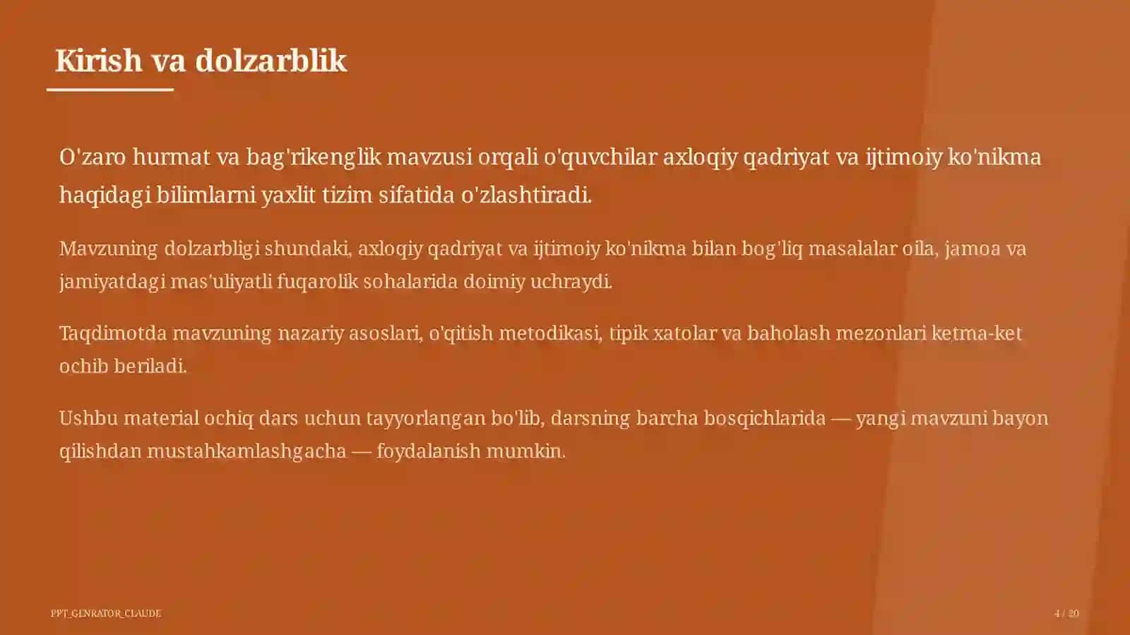 O'zaro hurmat va bag'rikenglik (7-sinf) 4