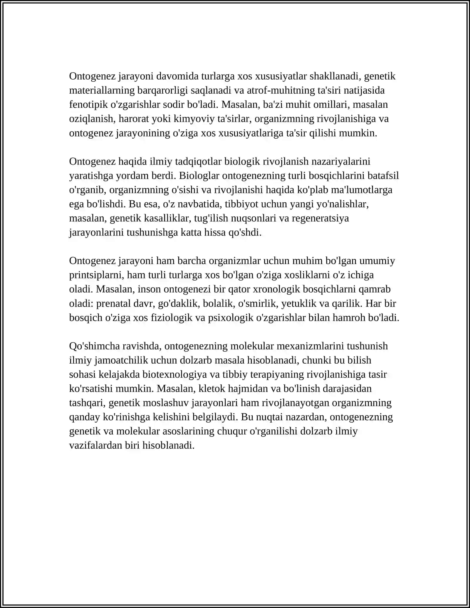 ONTOGENEZ‘‘ BIOGENETIK QONUN 4