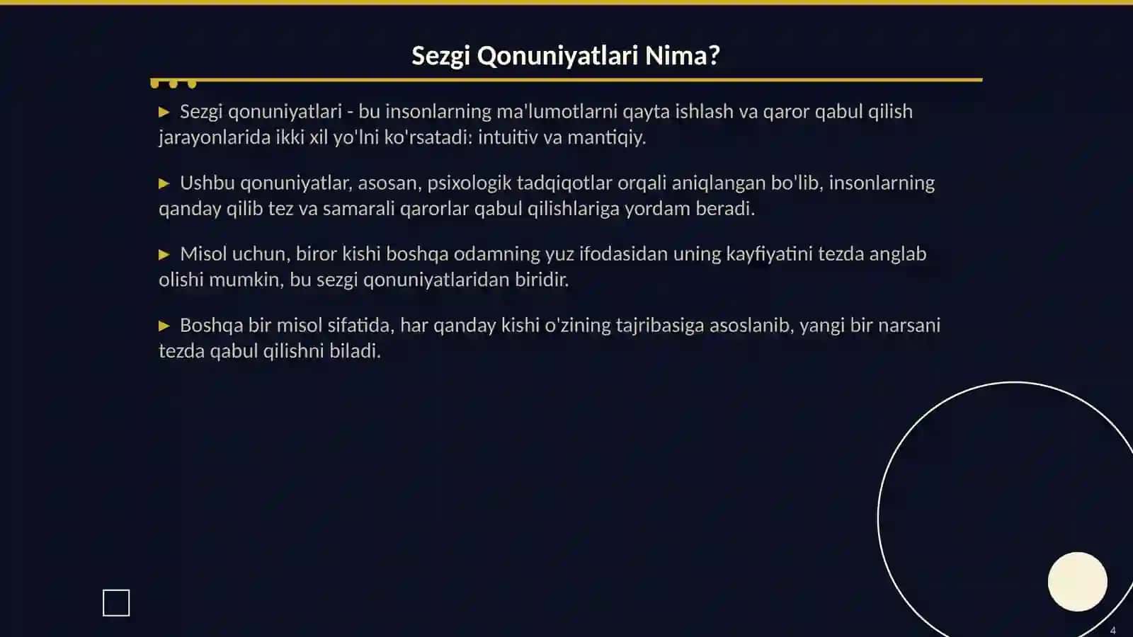 Sezgi Qonuniyatlari: Teoriyalar va Amaliyot 4