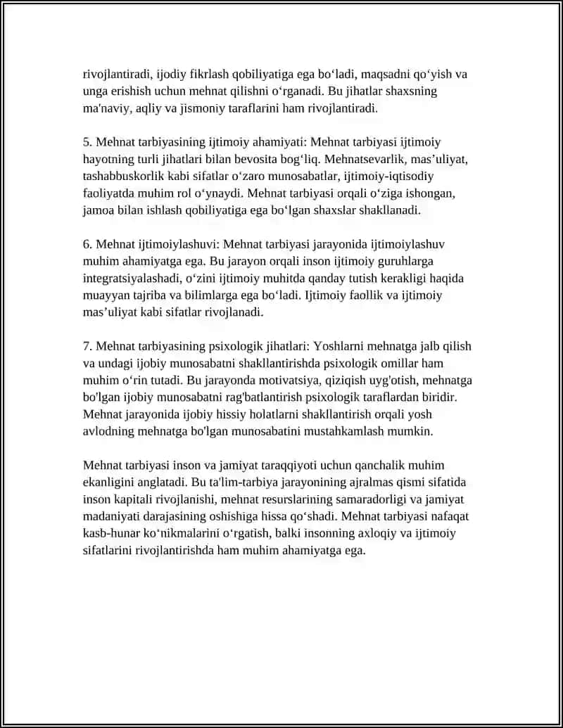 MEHNAT TARBIYASI VA UNING JAMIYAT TARAQQIYOTIDAGI OʻRNI 4