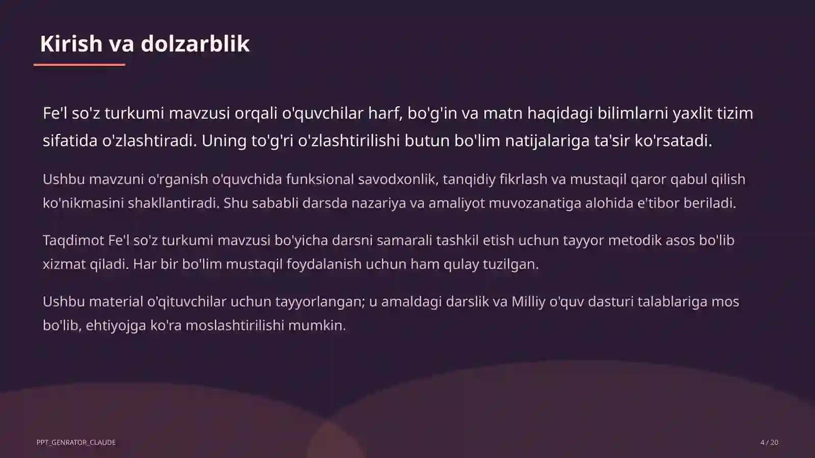 Fe'l so'z turkumi (3-sinf) 4