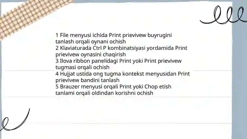 Print prievivew buyrug'idan foydalanish 4