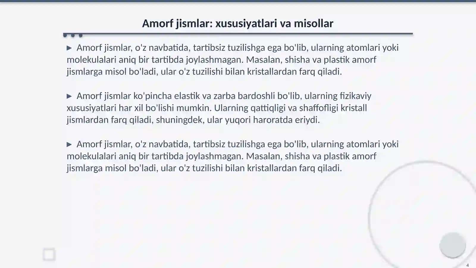 Kristall va amorf jismlar 4