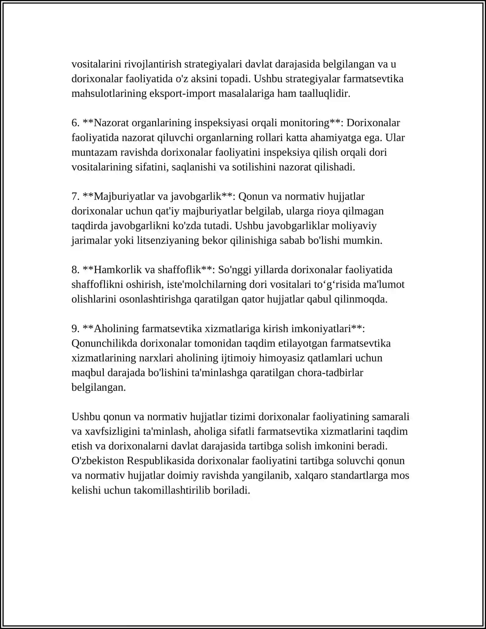 Dorixona Faoliyatini Tartibga Soluvchi Qonun va Normativ Hujjatlar 4