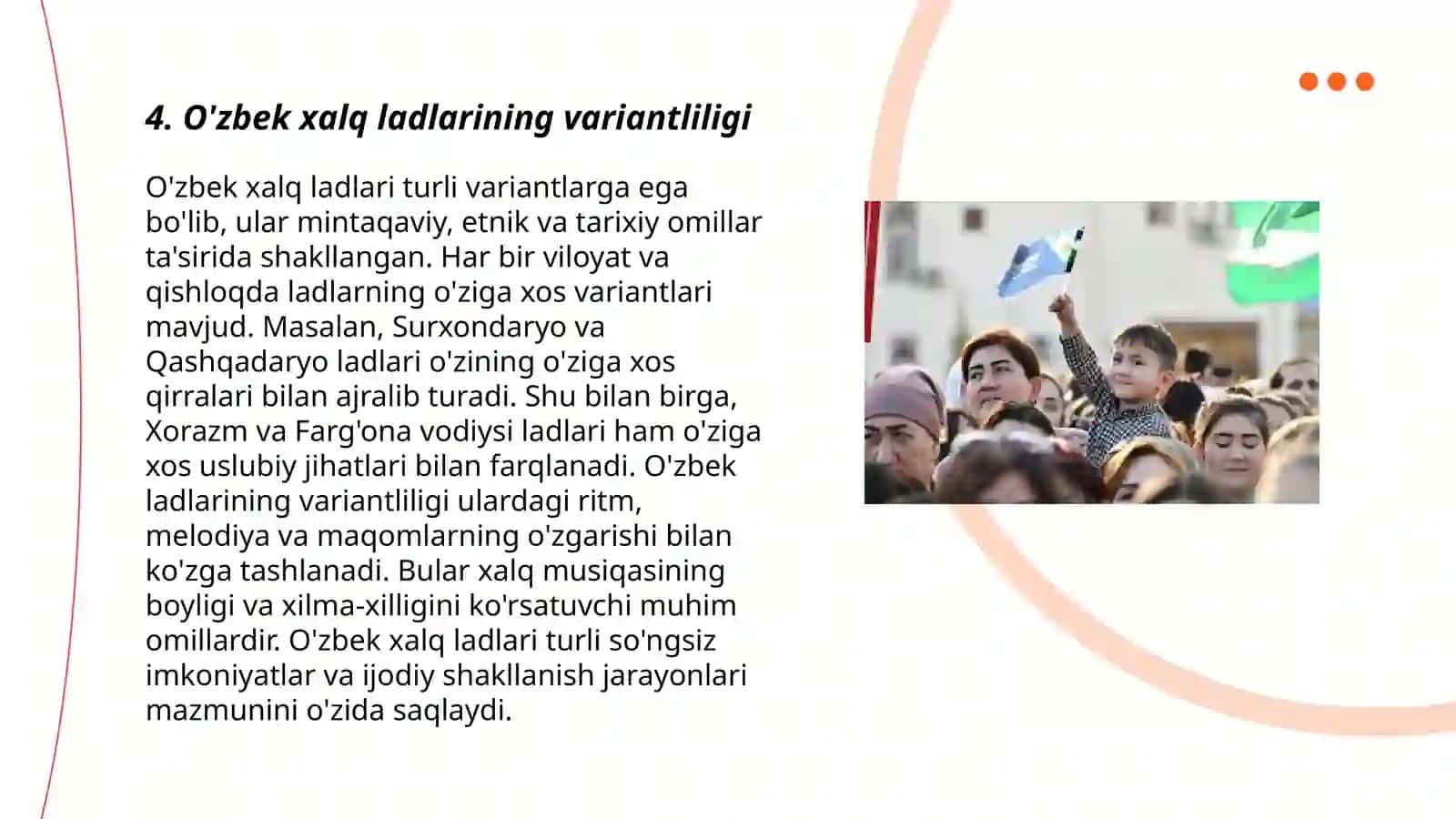 O'zbek xalq qo'shiqlarining lad tuzilishi variantliligi invariantliligi 4