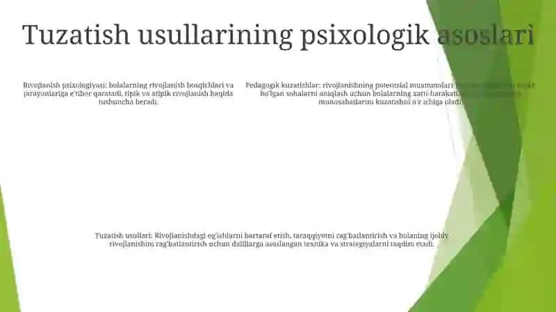 Psixologik Va Pedagogik Kuzatishlar Va Bolalar Rivojlanishida Oğishlarni Korreksiyalash Usullari 4
