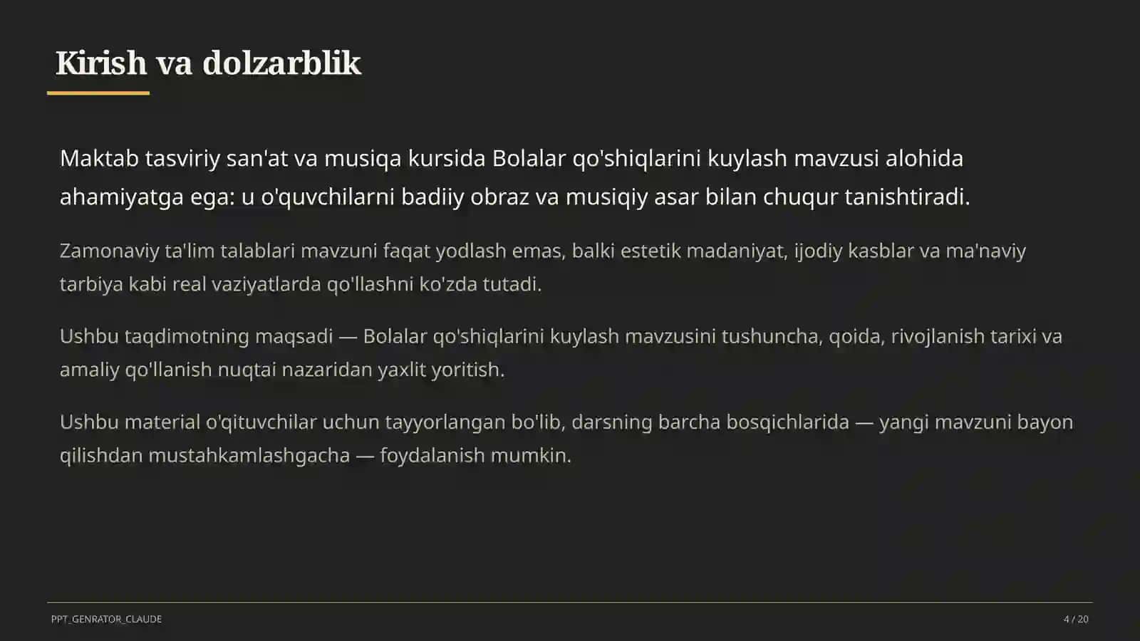 Tasviriy san'at va musiqa (1–7) — o'qituvchilar uchun 4