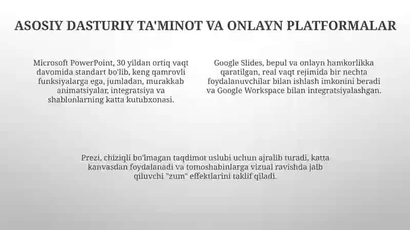 Taqdimotlarni ishlab chiqishning zamonaviy instrumental vositalari 4