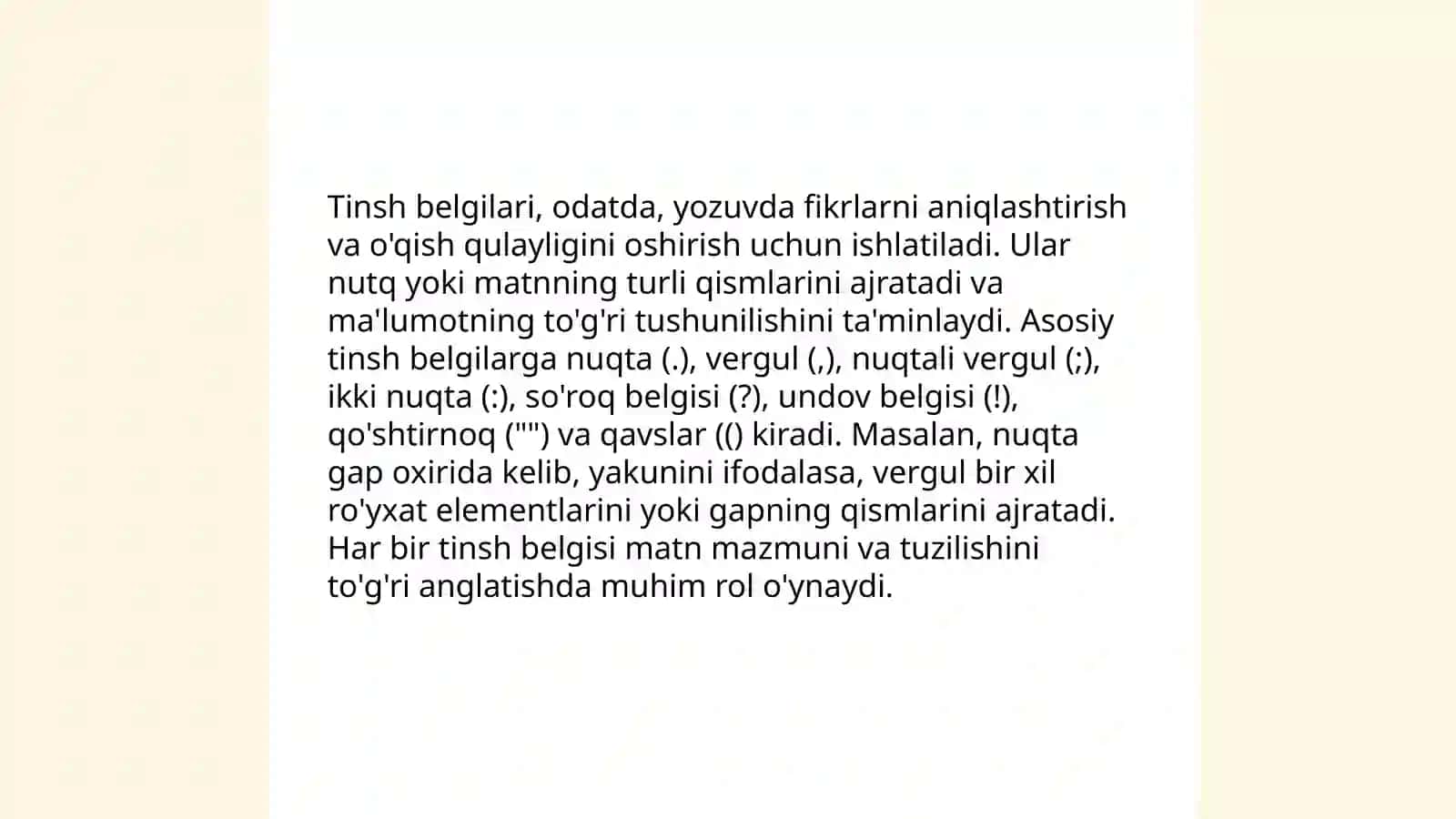 Tinsh belgilari 4