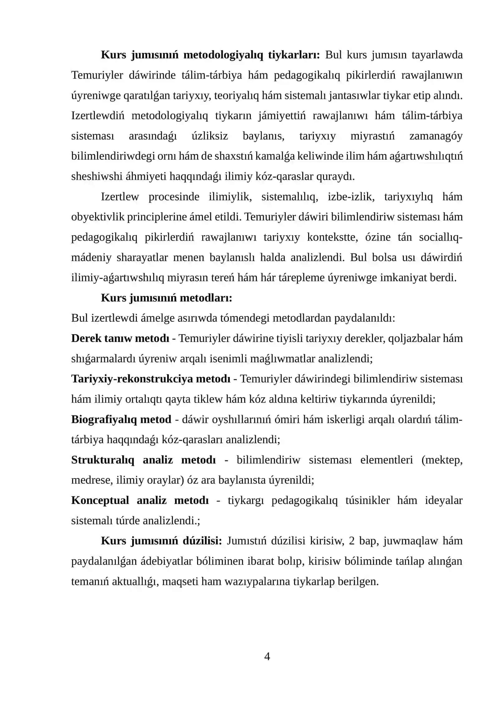 Temuriyler dáwirinde tálim-tárbiya sistemasınıń qáliplesiwi hám rawajlanıw ózgeshelikleri 4