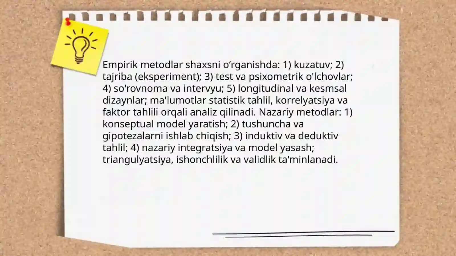 psixologiyada shaxsning oʻrganishlar nazaryasi 4