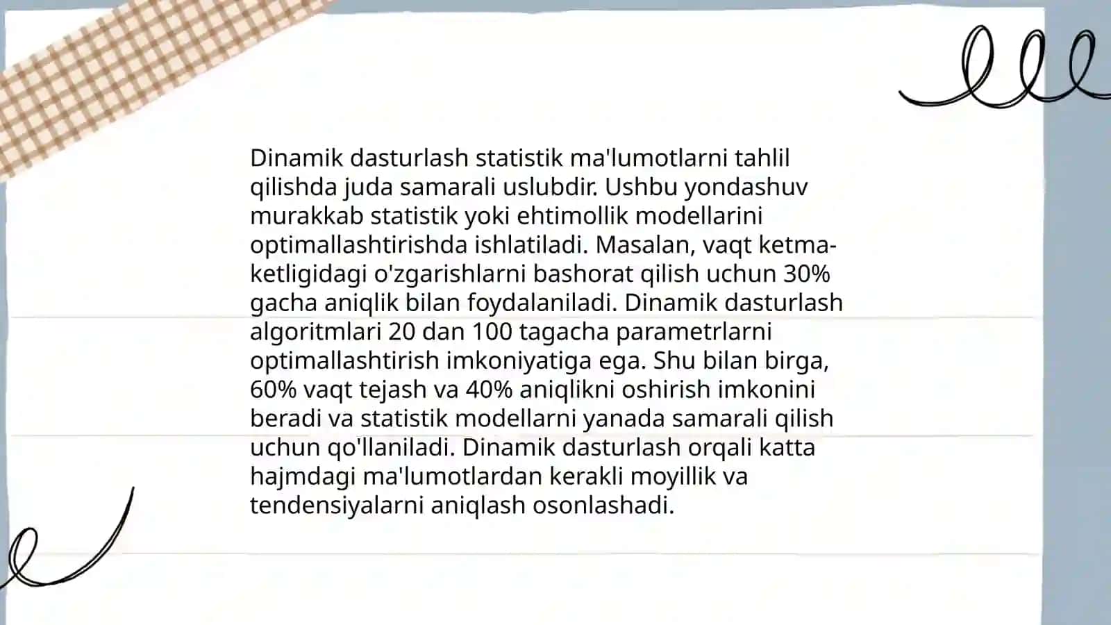 Statistik axborotlarni qayta ishlashda va prognoz masalalarida dinamik dasturlash usullari 4