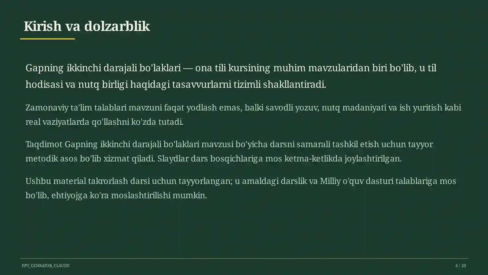 Gapning ikkinchi darajali bo'laklari (8-sinf) 4