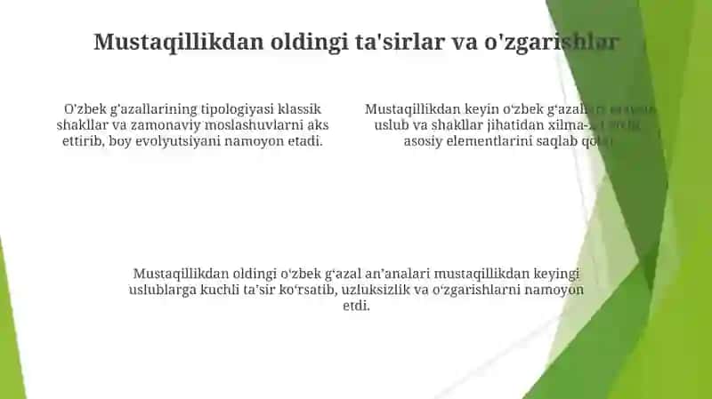 Mustaqillik davri o'zbek she'riyatida g'azal janri tipologiyasi 4