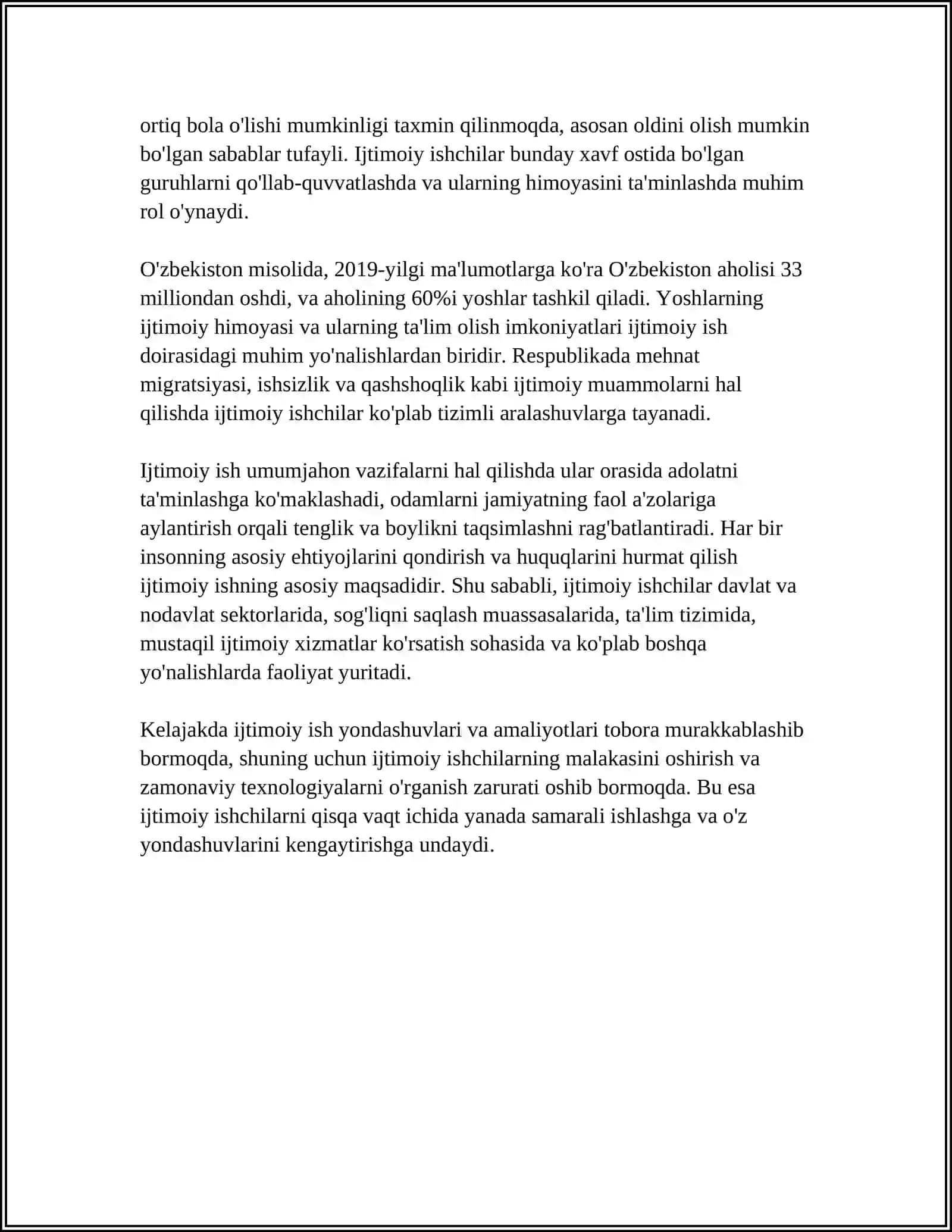 IJTIMOIY ISH JAMIYATNING MADANIY HODISASI SIFATIDA 4