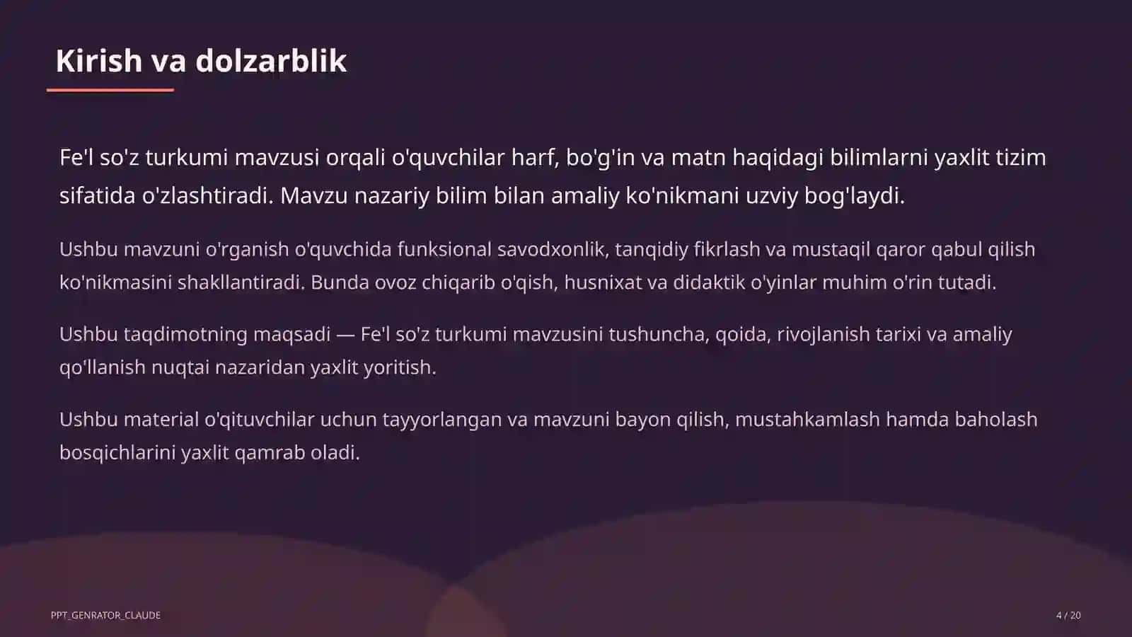 Fe'l so'z turkumi (3-sinf) 4