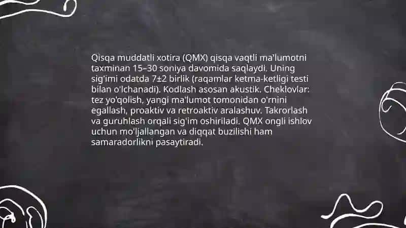 Sensor xotira va uning turlari 4