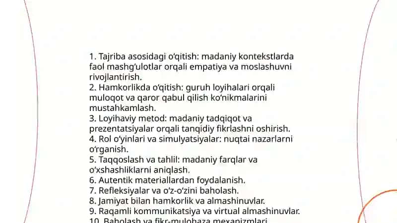 Madaniyatlararo sinflarda darslarni tashkil etish 4