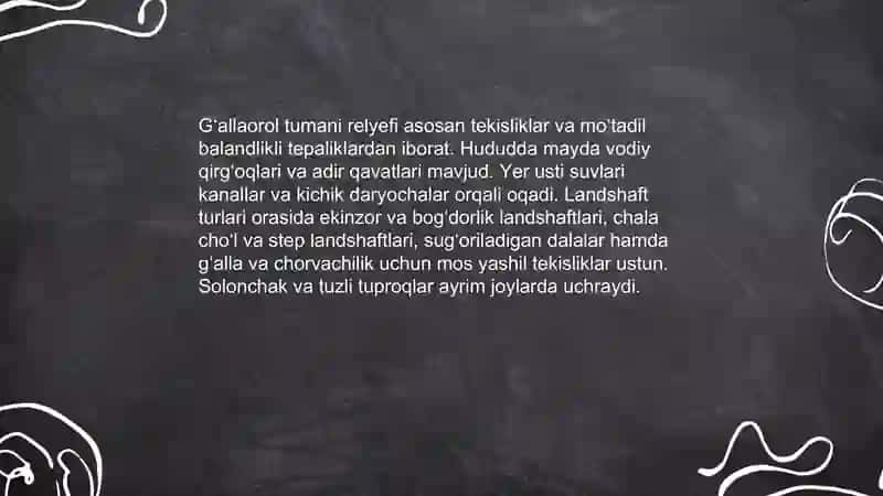Gʻallaorol tumani tabiiy geografiyasi 4
