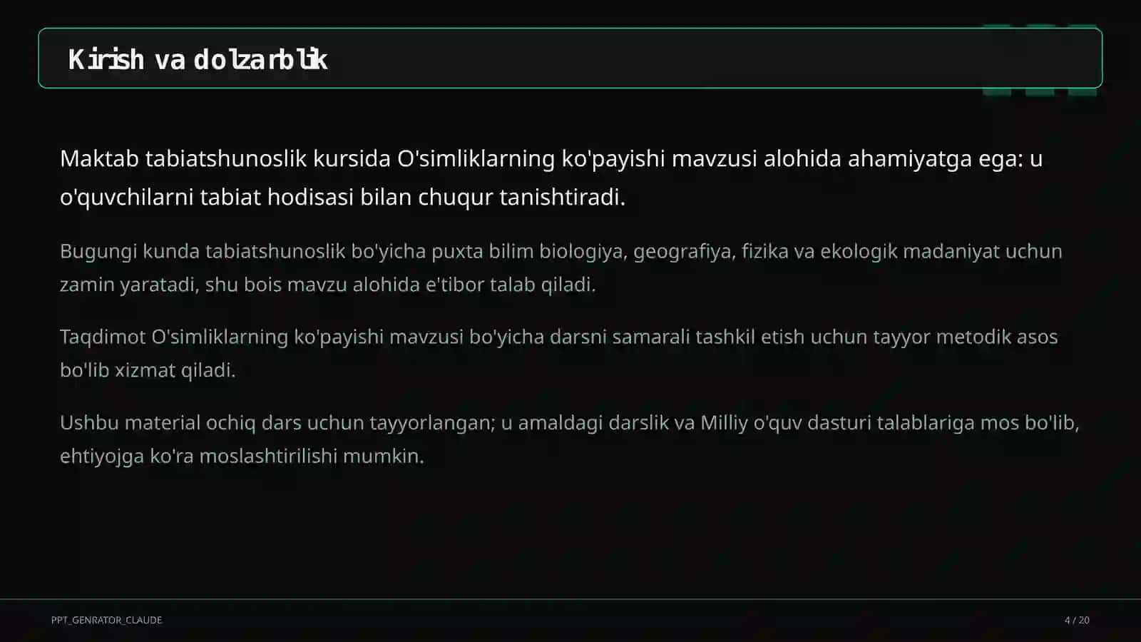 O'simliklarning ko'payishi (3-sinf) 4