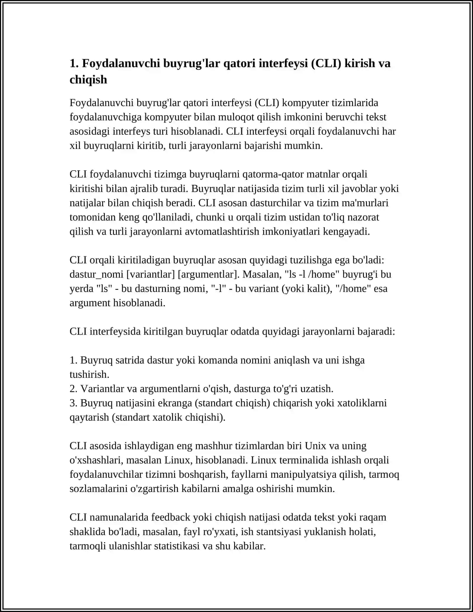 DASTURIY TAʼMINOT BUYRUQLAR QATORI INTERFEYSI BILAN ISHLASH (WINDOWS MISOLIDA) 4