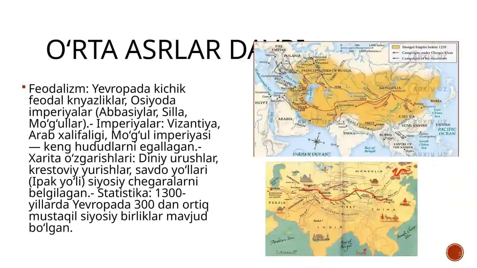Qadimgi sivilizatsiyalar va O‘rta asrlar siyosiy xaritalari 4