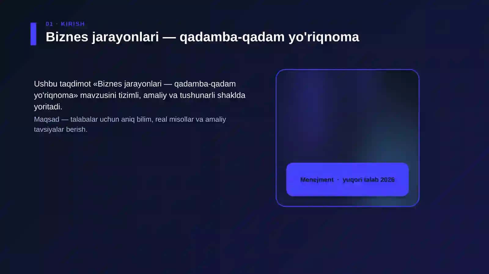 Biznes jarayonlari — qadamba-qadam yo'riqnoma 4