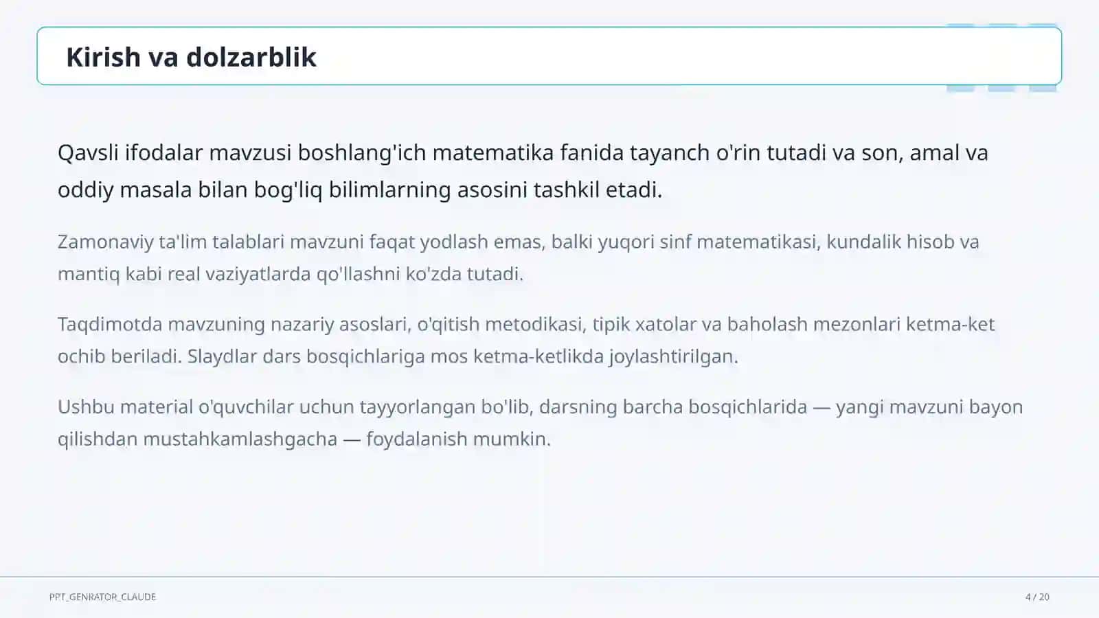 Qavsli ifodalar (2-sinf) 4
