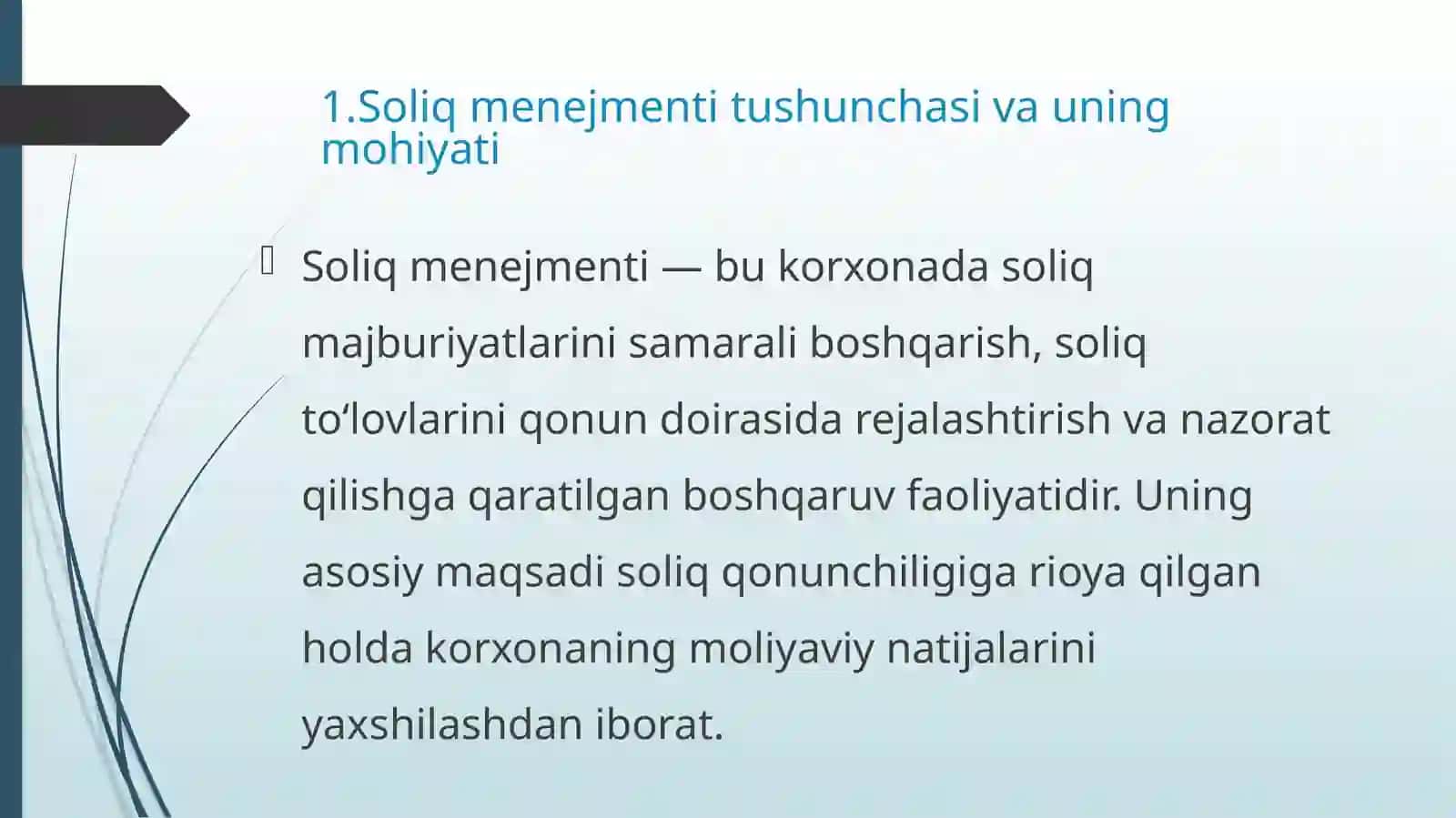 Korxonalarda soliq menejmentini tashkil etish 4
