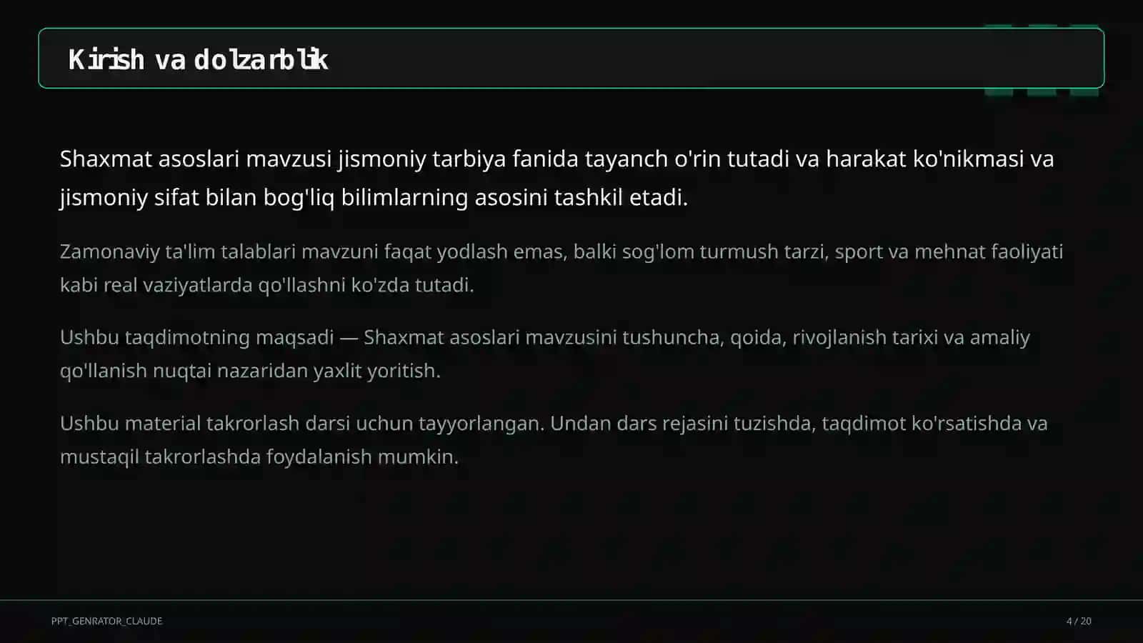 Shaxmat asoslari (4-sinf) 4