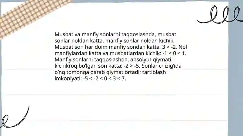 Musbat va Manfiy Sonlar 4
